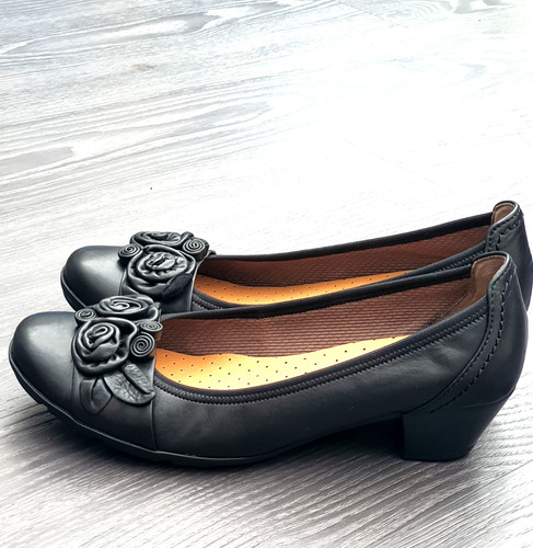 Gabor black leather low heel - gabor,