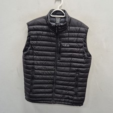 Rab Mens Microlight Down Black Puffer Vest Gilet Bodywarmer Pertex Size Large #