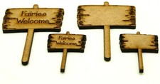 10 Pack fairy Door Sign Post Fairy Door Accessory Craft Blank MDF Varied styles 