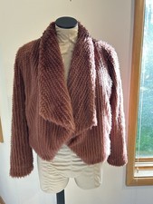 Express Crop Dusty Rose, FauxFur Jacket, Size XS