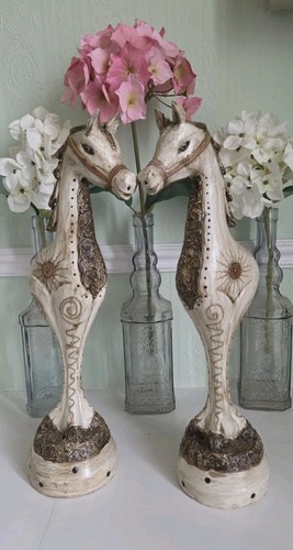 Pair vintage balinese horse - pair,