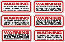 WARNING Car Alarm Decals GPS Tracker Installed Warning Sticker Dashcam Decals x6