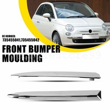 Chrome Front Bumper Upper Grill Moulding Trim Strips Cover Fits Fiat 500 07-2015