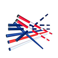 Set of 4 plastic 4.5kg show jump poles Equestrian  Ground Training with End Caps