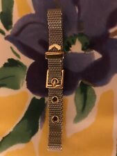 Stainless Steel Mesh Bracelet - 14 Carat Gold Accents.