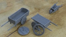 Wooden Cart - WheelBarrow - Wheel 1/35 scale (Countryside Village)