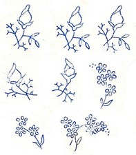 8 x Vintage Embroidery