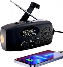 Solar Wind Up Crank Radio SOS Alarm Power Bank LED Torch Waterproof 5000mAh