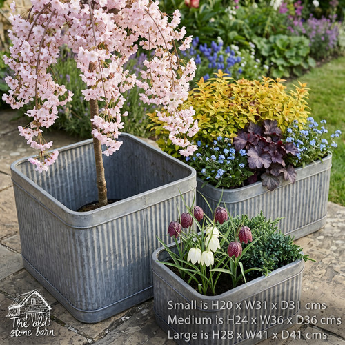 Galvanised metal zinc tub - galvanised,