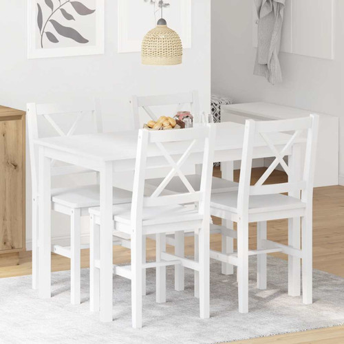 Dining table set white pine - set,