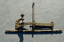 Antique 19th Century Fire Screen Metal Piece Swing Arm Clamp Ornate Brass (7)