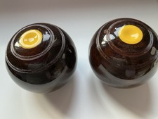 2 x Lignum vitae bowls. Marked