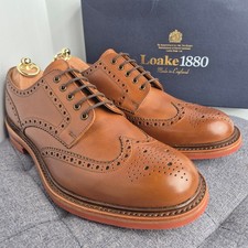 Loake 1880 'Worton' Men's Brown burnished Brogue Dress Shoes 9.5G Dainite Soles