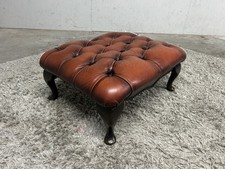 BROWN CHESTERFIELD FOOTSTOOL