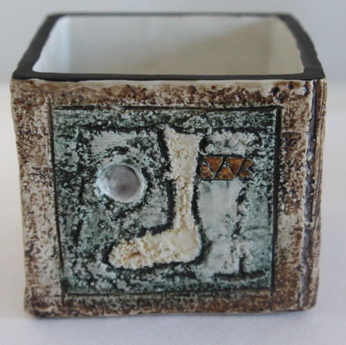 Troika pottery cube vase - pottery,