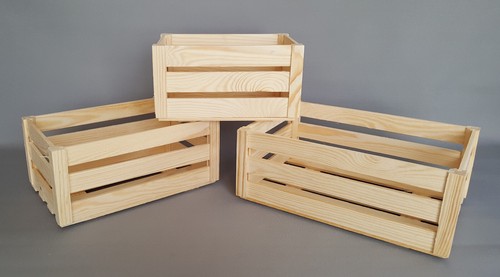 Wooden crate boxes - 3, in