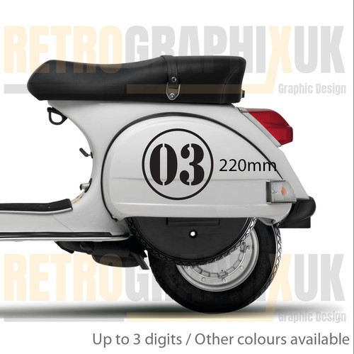Race numbers vespa side - race, panel