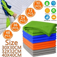 Microfiber Cloths Car Cleaning Cloth Kitchen Towel Drying Polishing 12-48 Pack