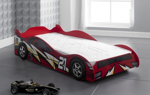 Kids red race car bed - car, frame