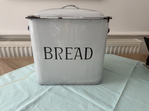 Vtg enamel bread bin - vtg,