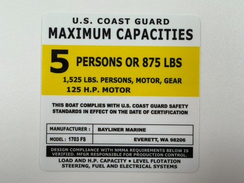 Bayliner 1703 capacity - 1703, fs