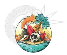 Pirate Skull Help Vinyl Sticker Camper camping Skate T5 Van Decal T4 Van Race