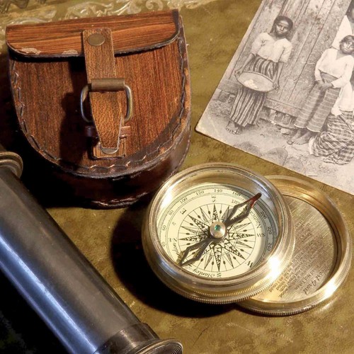 1885 brass compass - 1885,