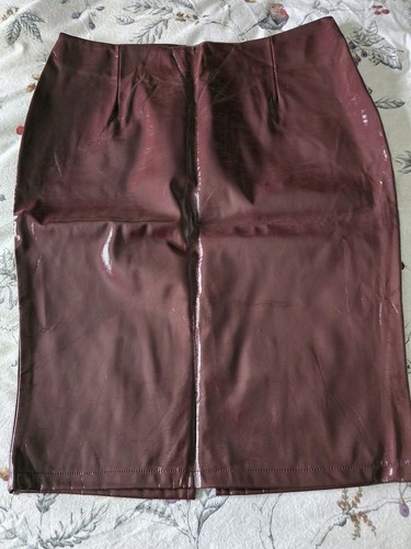 Women burgundy pvc - , pencil