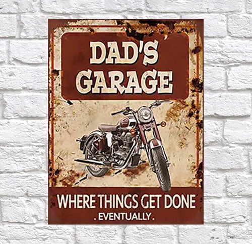 Dad garage retro metal tin - metal,