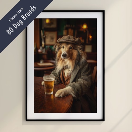 Funny dog drinking beer - drinking,