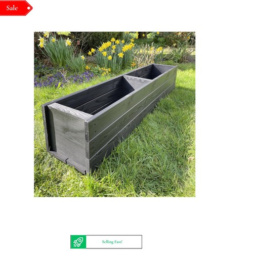 Heavy duty wooden long planter - wooden,