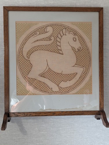 Oak framed tapestry fire
