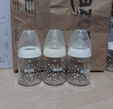 nuk glass baby bottles 3 x