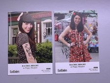EastEnders Poppy Meadow Rachel Bright Signed Cast Cards x2 Undedicated