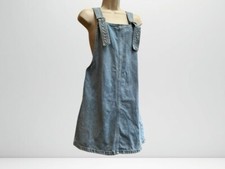 TOPSHOP Dungaree Dress 8 Denim Boho Cute Casual Tunic Cotton Pinafore Autumn