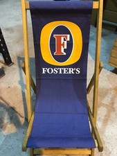 Branded Fosters Beer Deckchair. Hardwood Frame With Canvas Sling.