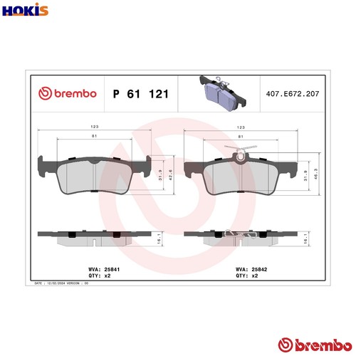 Brake pad set disc - disc, p