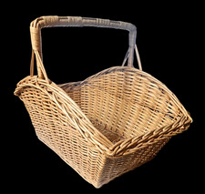 Vintage Large Wicker Shopping Basket Trug Foraging Rustic Display