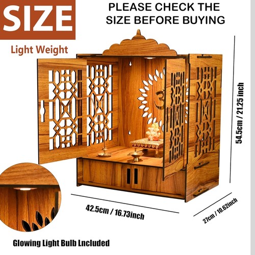 Large wooden mdf pooja - wooden,