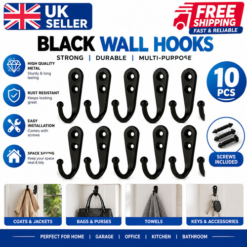 10x coat hooks vintage wall - coat,