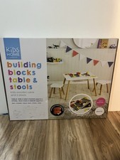 Kids Wooden LEGO Building Table and Chairs Set with Storage Box Children's Toys