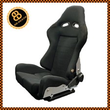 BB7 RECLINING Fibreglass Racing Bucket Sports Seat Black + Universal Runners x1