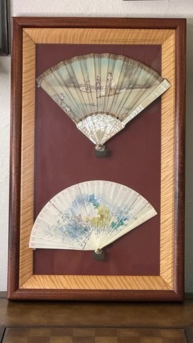 Antique hand painted silk fans - antique,