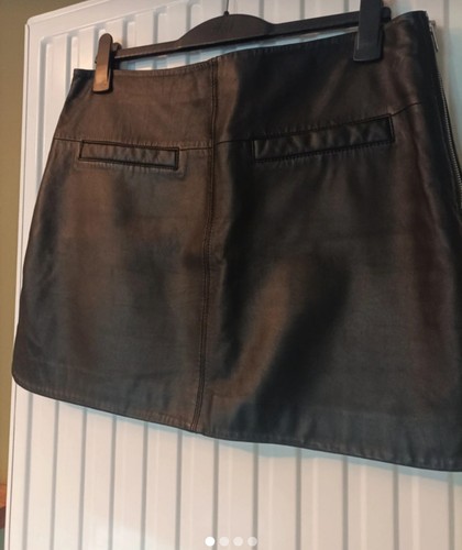 Genuine leather mini skirt - mini,