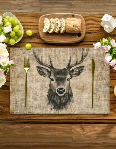 Stag deer head printed - deer,
