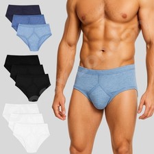 12 Pairs 6 , 3 Men's Y-Fronts Underpants, 100% Pure Cotton Underwear, S L XL 5XL