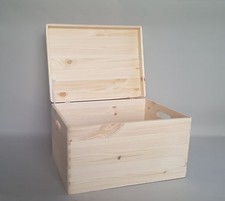 Large Plain Wood Storage Box