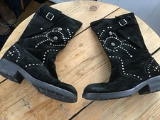 Ash Studded Black Suede Biker