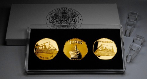 Cased trio rms titanic 24ct - rms,