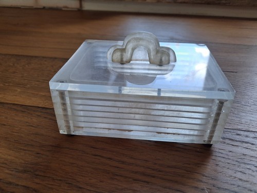 Vintage powder puff box - puff,